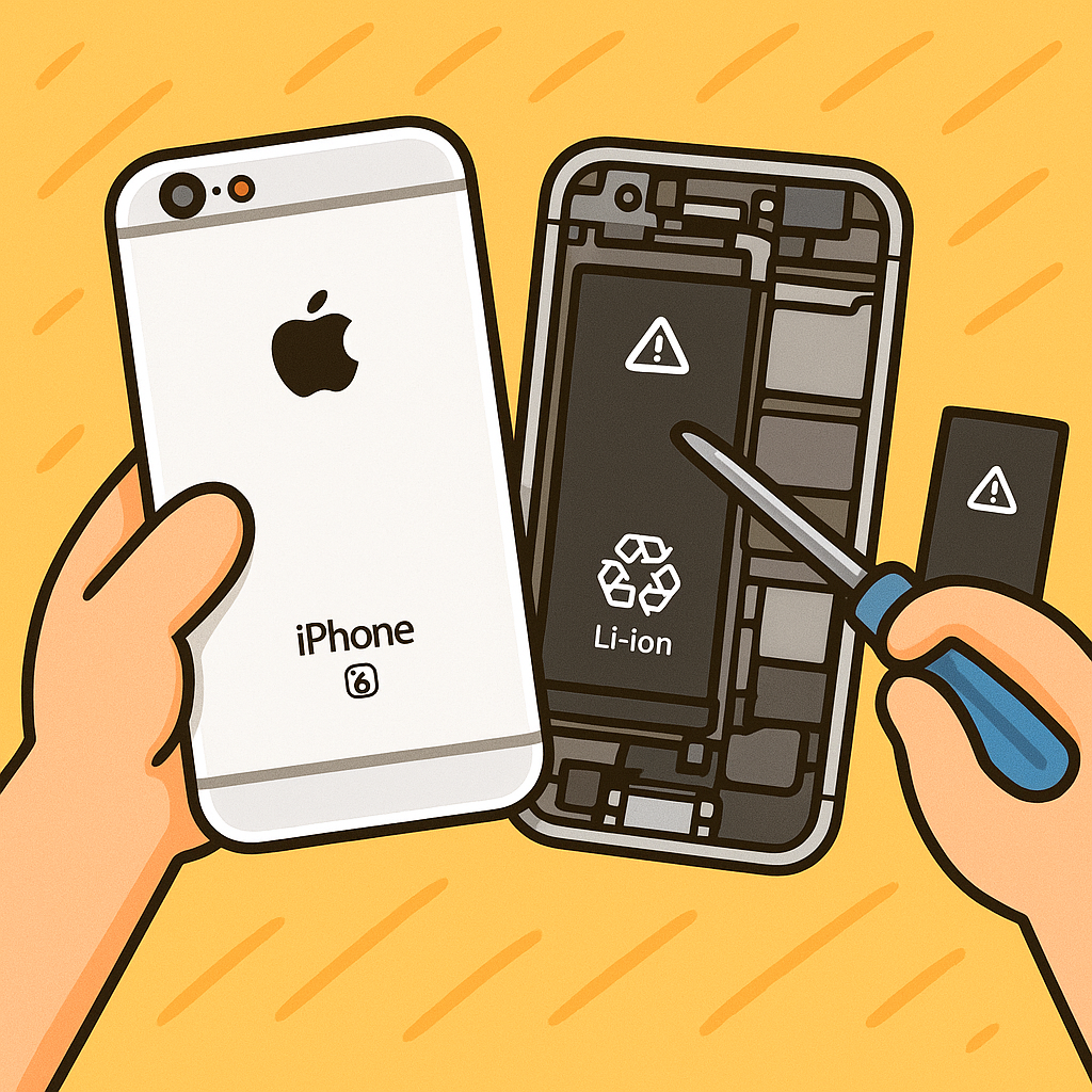 【iPhone 6s バッテリー交換｜データそのまま即日修理】