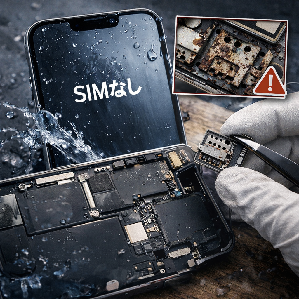 iPhone 16に水がかかったあと、突然SIMが認識しなくなったら要注意です