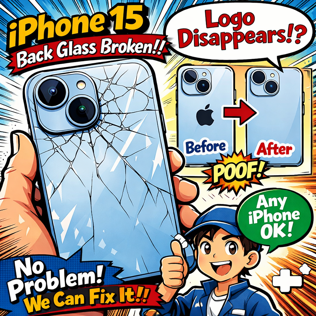 iPhone 15 背面ガラス割れは放置NG？ロゴが消える修理仕様と注意点を徹底解説